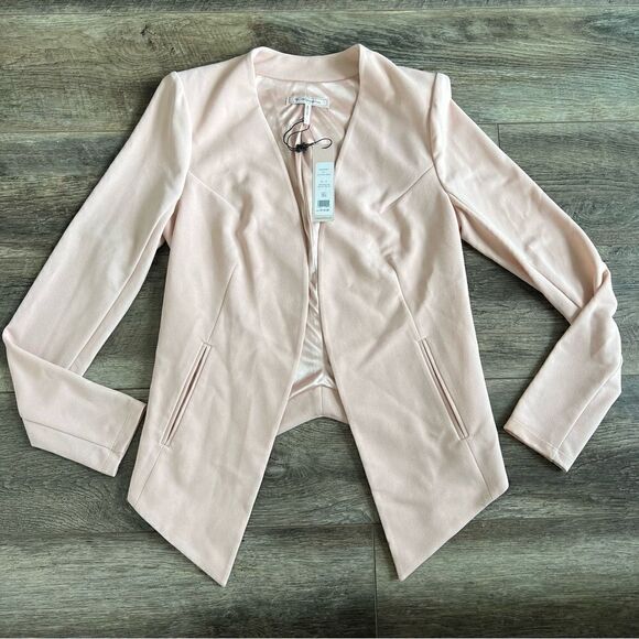 BCBGeneration Women's Tuxedo Blazer Jacket NWT Rose Smoke Pink Size Small - Picture 8 of 13
